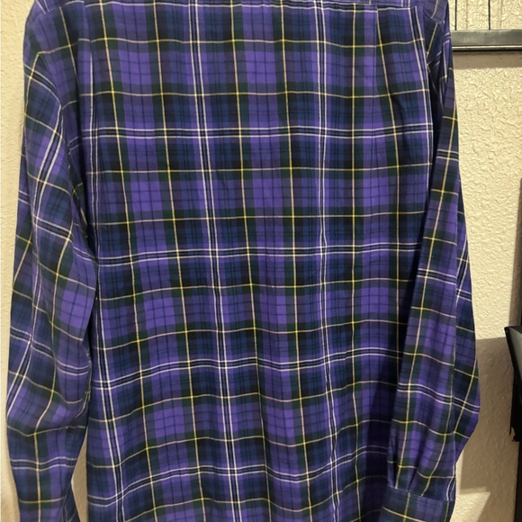 Ledbury Men's Purple Plaid Button Down Shirt - Picture 5 of 6